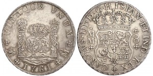 8 Real Spanish Mexico  / Kingdom of New Spain (1519 - 1821) Silver Charles III of Spain (1716 -1788)