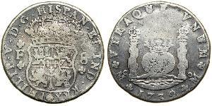 8 Real Spanish Mexico  / Kingdom of New Spain (1519 - 1821) Silver Philip V of Spain(1683-1746)