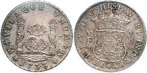 8 Real Spanish Mexico  / Kingdom of New Spain (1519 - 1821) Silver Philip V of Spain(1683-1746)