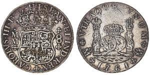 8 Real Spanish Mexico  / Kingdom of New Spain (1519 - 1821) Silver Charles III of Spain (1716 -1788)