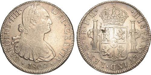 8 Real Spanish Mexico  / Kingdom of New Spain (1519 - 1821) Silver Charles IV of Spain (1748-1819)