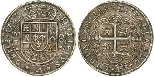 8 Real Spanish Mexico  / Kingdom of New Spain (1519 - 1821) Silver Philip V of Spain(1683-1746)