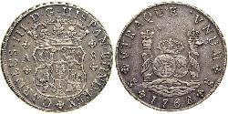 8 Реал Испанская империя (1700 - 1808) Серебро Карл III король Испании (1716 -1788)