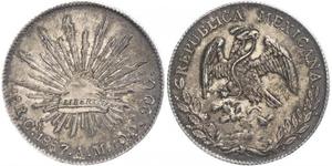 8 Real Second Federal Republic of Mexico (1846 - 1863) 銀 
