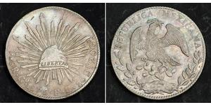 8 Real Second Federal Republic of Mexico (1846 - 1863) 銀 