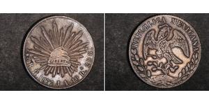 8 Real Second Federal Republic of Mexico (1846 - 1863) 銀 