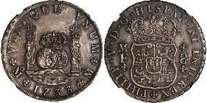 8 Real 新西班牙總督轄區 (1535 - 1821) 銀 Philip V of Spain(1683-1746)