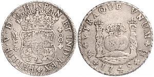 8 Real 新西班牙總督轄區 (1535 - 1821) 銀 Philip V of Spain(1683-1746)