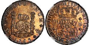 8 Real 新西班牙總督轄區 (1535 - 1821) 銀 卡洛斯三世 (西班牙) (1716 -1788)