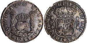 8 Real 新西班牙總督轄區 (1535 - 1821) 銀 Philip V of Spain(1683-1746)