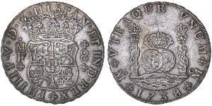 8 Real 新西班牙總督轄區 (1535 - 1821) 銀 Philip V of Spain(1683-1746)