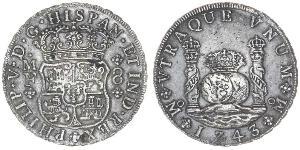 8 Real 新西班牙總督轄區 (1535 - 1821) 銀 Philip V of Spain(1683-1746)