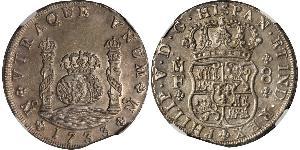 8 Real 新西班牙總督轄區 (1535 - 1821) 銀 Philip V of Spain(1683-1746)
