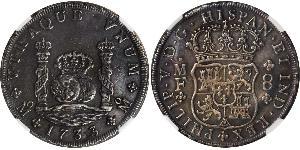 8 Real 新西班牙總督轄區 (1535 - 1821) 銀 Philip V of Spain(1683-1746)