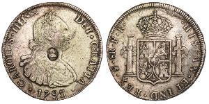 8 Real / 1 Dollaro Regno Unito di Gran Bretagna e Irlanda (1801-1922) / Vicereame della Nuova Spagna (1519 - 1821) Argento Carlo IV di Spagna (1748-1819) / Giorgio III (1738-1820)