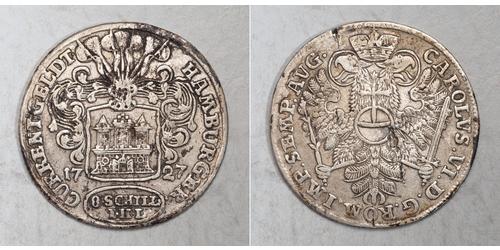 8 Shilling 汉堡 銀 查理六世 (神圣罗马帝国) (1685 - 1740)