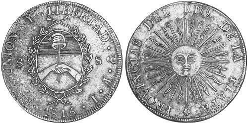 8 Sol Provincias Unidas del Río de la Plata (1810 -1831) Plata 