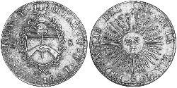 8 Sol Vereinigte Provinzen des Río de la Plata (1810 -1831) Silber 