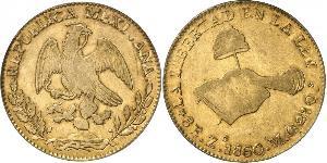 8 Ескудо Second Federal Republic of Mexico (1846 - 1863) Золото 