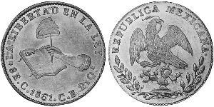 8 Ескудо Second Federal Republic of Mexico (1846 - 1863) Золото 