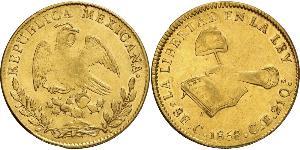 8 Ескудо Second Federal Republic of Mexico (1846 - 1863) Золото 