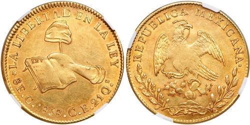 8 Ескудо Second Federal Republic of Mexico (1846 - 1863) Золото 
