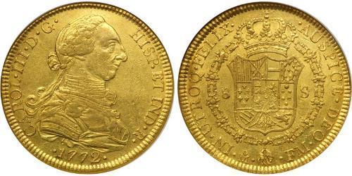 8 Ескудо Нова Іспанія (1519 - 1821) Золото Карл III король Іспанії (1716 -1788)
