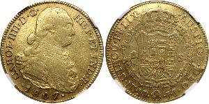 8 Ескудо Нова Ґранада (1717 - 1819) Золото Карл IV король Іспанії  (1748-1819)