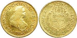 8 Ескудо Нова Ґранада (1717 - 1819) Золото Карл III король Іспанії (1716 -1788)