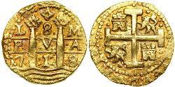 8 Ескудо Перу Золото Філіп V король Іспанії  (1683-1746)
