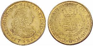 8 Ескудо Перу Золото Фердинанд VI  король Іспаніі (1713-1759)