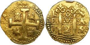 8 Ескудо Перу Золото Філіп V король Іспанії  (1683-1746)