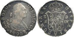 8 Реал Испанская империя (1700 - 1808) Серебро Карл IV король Испании (1748-1819)