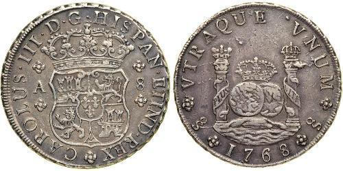 8 Реал Испанская империя (1700 - 1808) Серебро Карл III король Испании (1716 -1788)