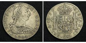 8 Реал Новая Испания (1519 - 1821) Серебро Карл III король Испании (1716 -1788)