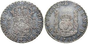 8 Реал Новая Испания (1519 - 1821) Серебро Фердинанд VI  король Испании (1713-1759)