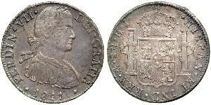 8 Реал Новая Испания (1519 - 1821) Серебро Фердинанд VII король Испании (1784-1833)