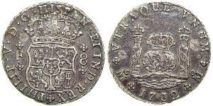 8 Реал Новая Испания (1519 - 1821) Серебро Филипп V король Испании (1683-1746)