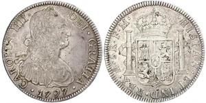 8 Реал Новая Испания (1519 - 1821) Серебро Карл IV король Испании (1748-1819)