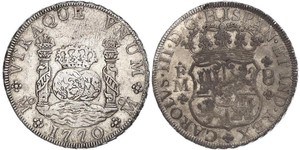 8 Реал Новая Испания (1519 - 1821) Серебро Карл III король Испании (1716 -1788)