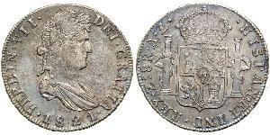 8 Реал Первая Мексиканская империя (1821 - 1823) Серебро Фердинанд VII король Испании (1784-1833)