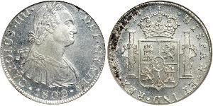 8 Реал Перу Серебро Карл IV король Испании (1748-1819)