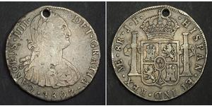 8 Реал Перу Серебро Карл IV король Испании (1748-1819)