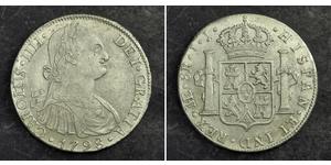 8 Реал Перу Серебро Карл IV король Испании (1748-1819)