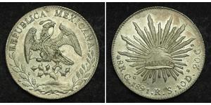 8 Реал Second Federal Republic of Mexico (1846 - 1863) Срібло 