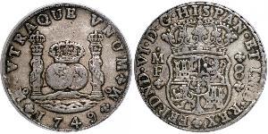 8 Реал Нова Іспанія (1519 - 1821) Срібло Фердинанд VI  король Іспаніі (1713-1759)