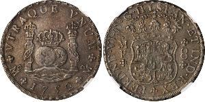 8 Реал Нова Іспанія (1519 - 1821) Срібло Фердинанд VI  король Іспаніі (1713-1759)