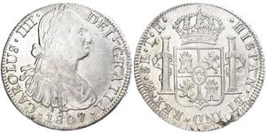 8 Реал Нова Іспанія (1519 - 1821) Срібло Карл IV король Іспанії  (1748-1819)