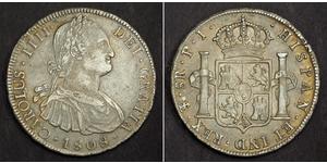 8 Реал Перу Срібло Карл IV король Іспанії  (1748-1819)