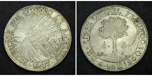 8 Реал Центральноамериканська федерація (1823 - 1838) / Гватемала Срібло 